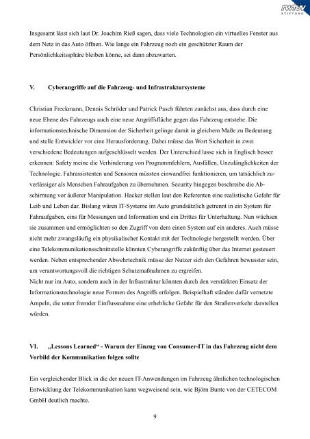 Zusammenfassung des Symposiums zum Thema