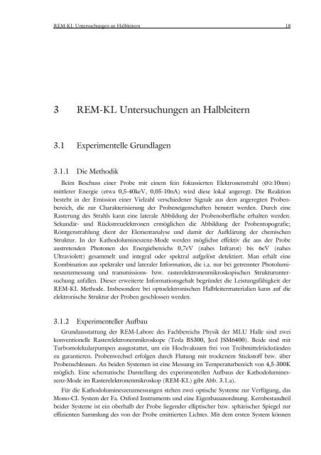 3 REM-KL Untersuchungen an Halbleitern