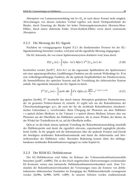 3 REM-KL Untersuchungen an Halbleitern