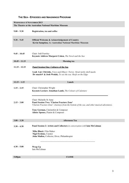 Symposium Agenda - The University of Sydney