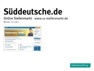 Preisblatt Online Stellenmarkt - sz-media.de - Süddeutsche Zeitung