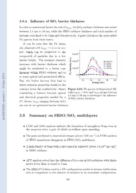 Films minces à base de Si nanostructuré pour des cellules ...