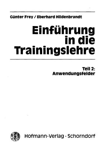 Einführung in die Trainingslehre