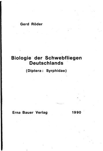 Biologie der Schwebfliegen Deutschlands