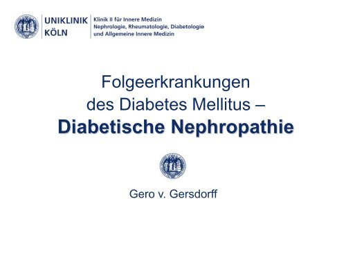 Kompetenzfeld Diabetes mellitus II - UK-Online