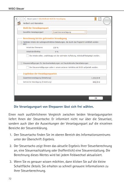 WISO Steuer 2013 - Bedienanleitung