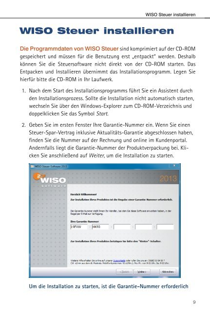 WISO Steuer 2013 - Bedienanleitung