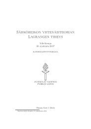 Sähköheikon yhtenäisteorian Lagrangen tiheys - Jyväskylän yliopisto