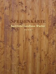 Speisenkarte Hotel Wacker | NRW, Köln, Attendorn, Olpe, Sauerland,