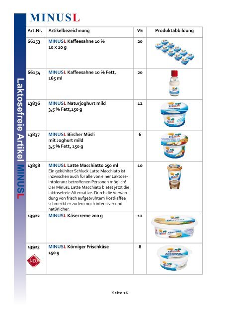 Laktosefreie Artikel Oktober 2013 - Bauer-frischdienst.de