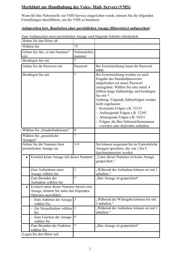 VMS_Handhabung - Verwaltung