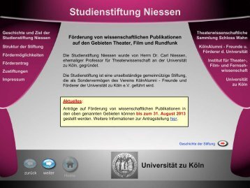 Studienstiftung Niessen - Verwaltung - Universität zu Köln