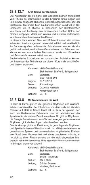 ProGrAMM 2013 Kulturring Seligenstadt - vhs Kreis Offenbach