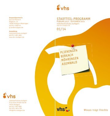 vhs Stadtteil-Programm Plieningen/Birkach/Möhringen/Asemwald