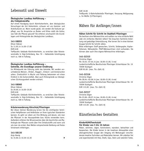 vhs Stadtteil-Programm Plieningen/Birkach/Möhringen/Asemwald