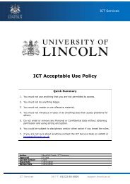 ICT AUP - Latest - University Of Lincoln Portal