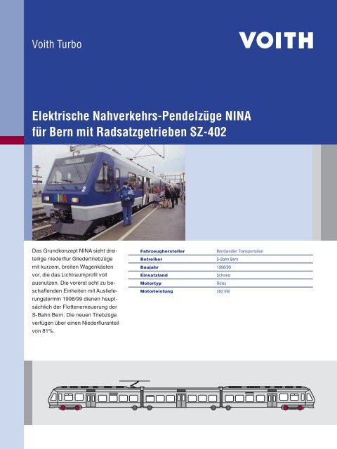 Elektrische Nahverkehrs-Pendelzüge NINA für Bern mit ... - Voith