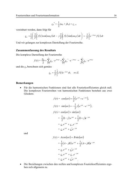 Fourierreihen und Fouriertransformation - Fachhochschule ...