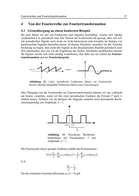 Fourierreihen und Fouriertransformation - Fachhochschule ...