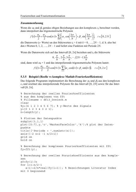 Fourierreihen und Fouriertransformation - Fachhochschule ...