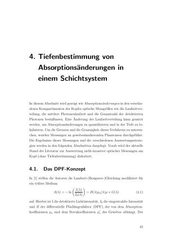 4. Tiefenbestimmung von Absorptionsänderungen in einem ...