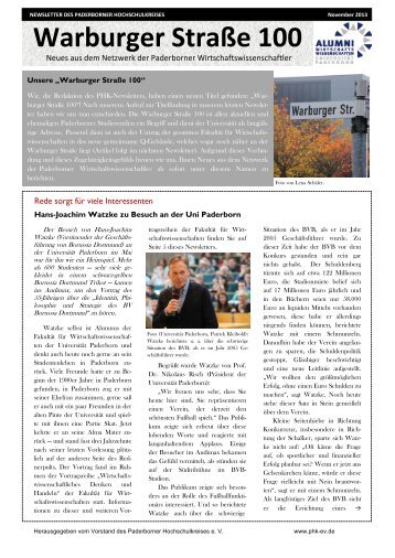 Ausgabe 11/2013 - WiWi - Universität Paderborn