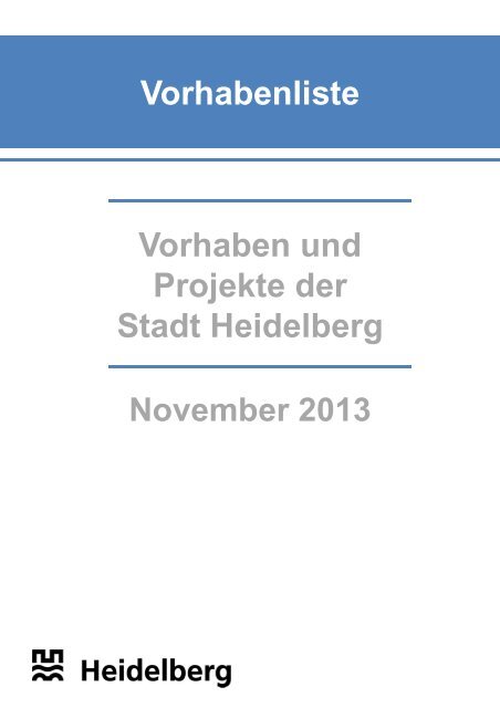 Vorhabenliste - Stadt Heidelberg