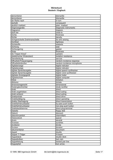 Wörterbuch Deutsch / Englisch 2YK Problematik/Jahr ... - CAD.de