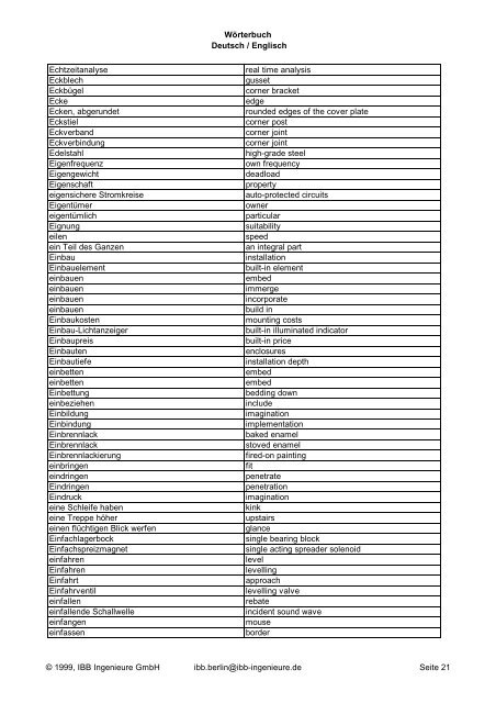 Wörterbuch Deutsch / Englisch 2YK Problematik/Jahr ... - CAD.de