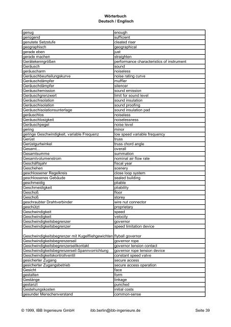 Wörterbuch Deutsch / Englisch 2YK Problematik/Jahr ... - CAD.de