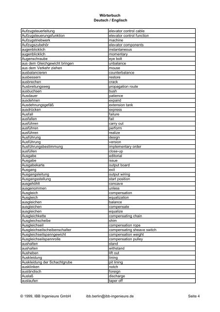 Wörterbuch Deutsch / Englisch 2YK Problematik/Jahr ... - CAD.de