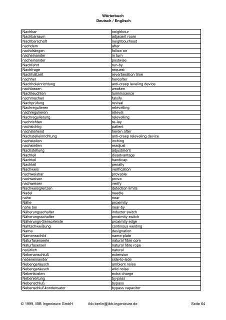 Wörterbuch Deutsch / Englisch 2YK Problematik/Jahr ... - CAD.de