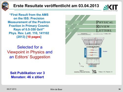 AMS - Institut für Experimentelle Kernphysik - KIT