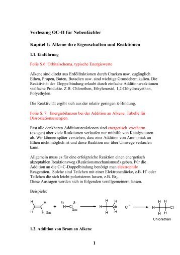 Alkene, Additionsreaktionen - Organische Chemie