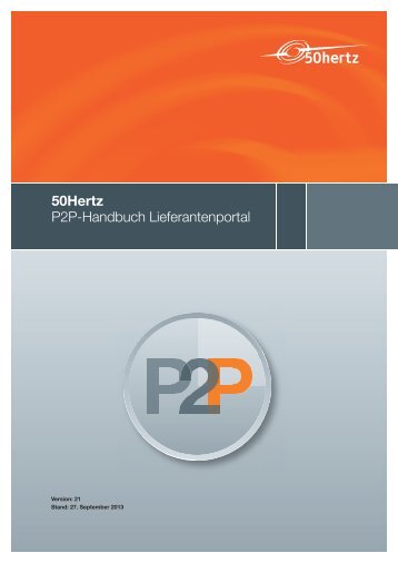 50Hertz P2P-Handbuch Lieferantenportal