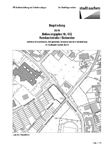 Begründung zum Bebauungsplan Nr. 932 ... - Stadt Aachen