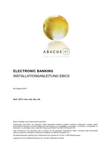 Installationsanleitung EBICS (PDF) - ABACUS Research AG