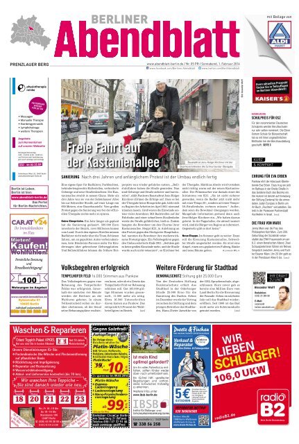 freie fahrt auf der kastanienallee - Berliner Abendblatt