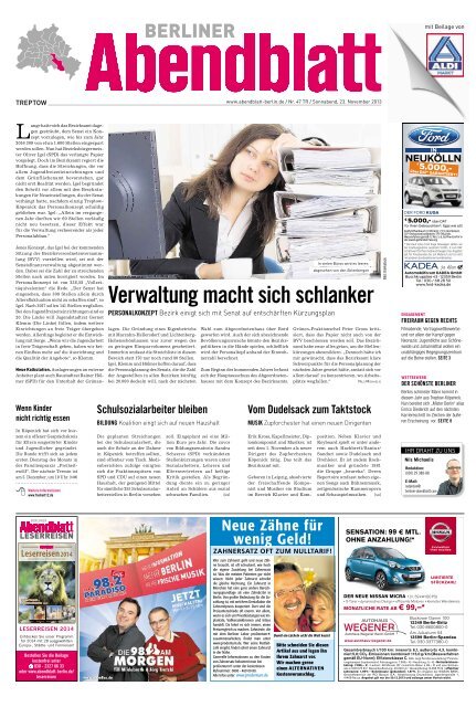 Verwaltung macht sich schlanker - Berliner Abendblatt