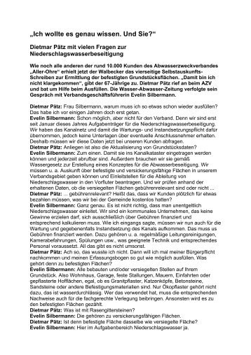 Fragen von Dietmar Pätz an Evelin Silbermann zur Neuregelung der ...