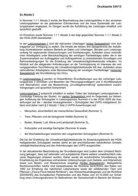 Bundesrats-Drucksache 334/13 zur HOAI 2013 vom 25.4.2013 mit ...