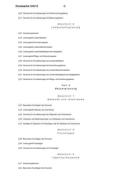 Bundesrats-Drucksache 334/13 zur HOAI 2013 vom 25.4.2013 mit ...