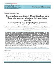 Tissue culture capacities of different explants from China elite ...