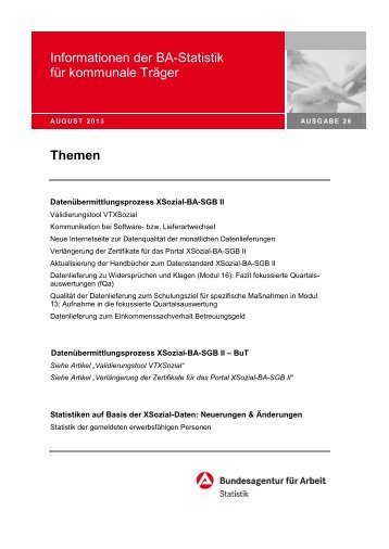 zkT-Info-Brief; 16. Ausgabe - Statistik der Bundesagentur für Arbeit