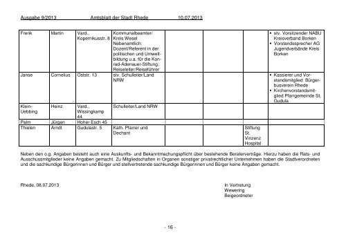 Amtsblatt Ausgabe 09-2013 - Stadt Rhede