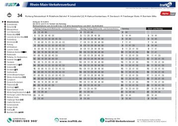 34 Richtung Rebstockbad Rödelheim Bahnhof Industriehof ... - traffiQ