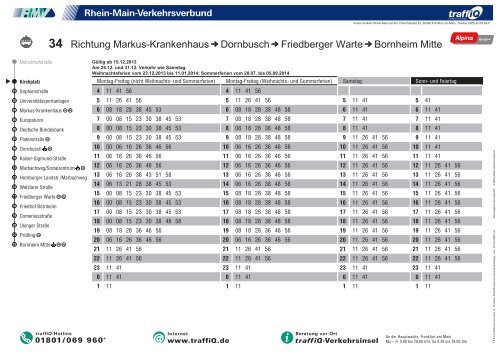 34 Richtung Rebstockbad Rödelheim Bahnhof Industriehof ... - traffiQ