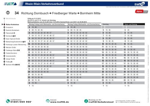 34 Richtung Rebstockbad Rödelheim Bahnhof Industriehof ... - traffiQ