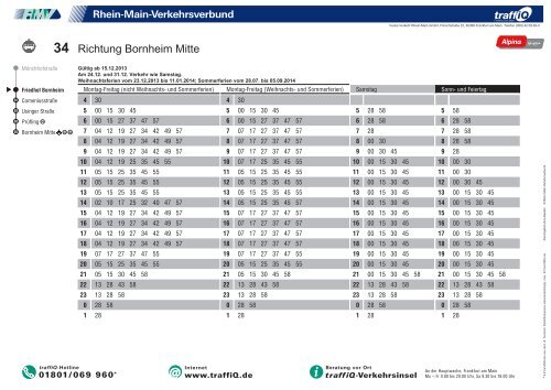 34 Richtung Rebstockbad Rödelheim Bahnhof Industriehof ... - traffiQ