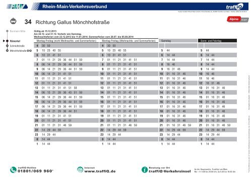 34 Richtung Rebstockbad Rödelheim Bahnhof Industriehof ... - traffiQ